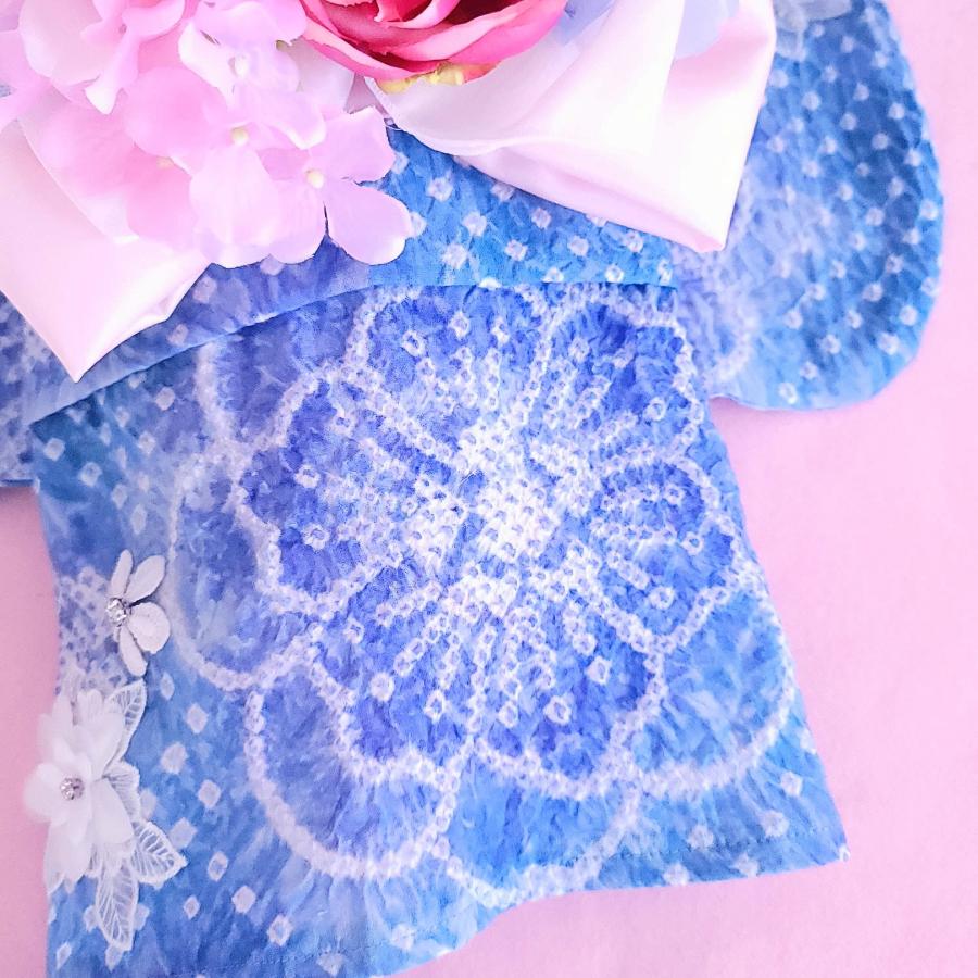 F2.pon2pan2現品☆犬有松絞り浴衣☆犬浴衣☆ひい様 F2.pon2pan2現品☆犬有松絞り浴衣☆犬浴衣☆ひい様