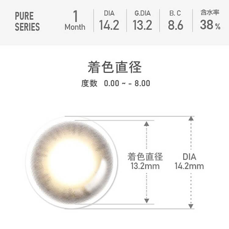 カラコン 1カ月 1箱2枚 ナチュラル AKMAbyLENSME アクマ 度あり 度付き マンスリー コンタクトレンズ 自然 韓国カラコン ピュア 裸眼風 30代 40代｜cherircoco｜06