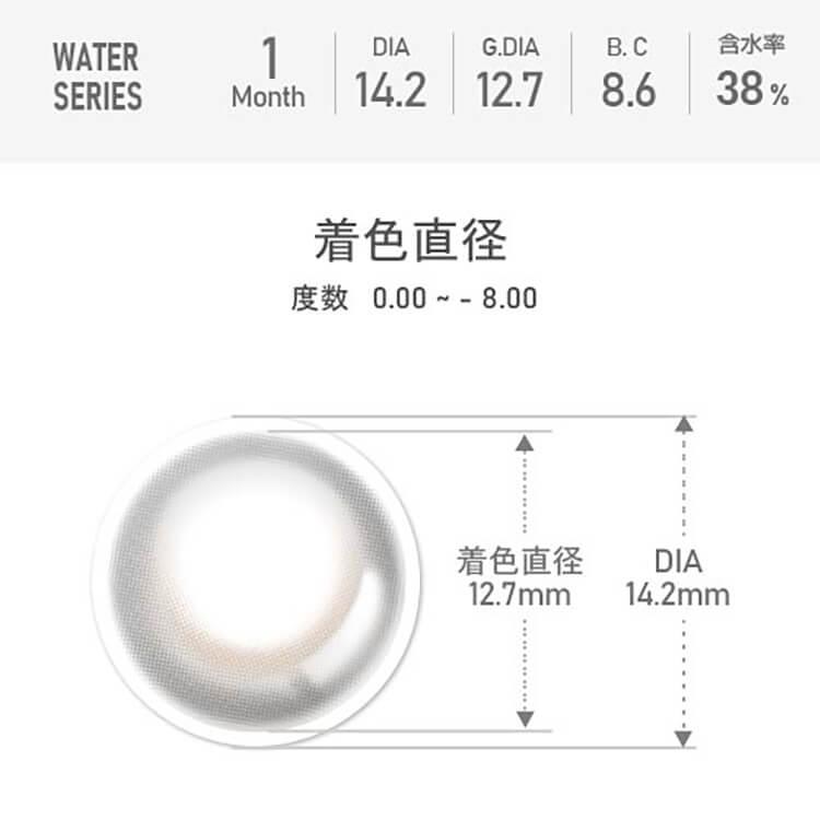 カラコン 1カ月 1箱2枚 ナチュラル AKMAbyLENSME アクマ 度あり 度付き マンスリー コンタクトレンズ 自然 韓国カラコン ウォーター 裸眼風 30代 40代｜cherircoco｜18