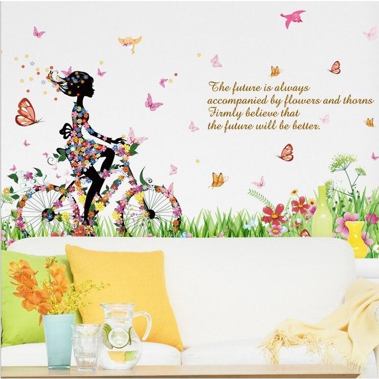 ウォールステッカー 女の子 自転車 蝶 寝室 子供部屋 壁 装飾 ホームデコ Ch チェリッシュストア 通販 Yahoo ショッピング