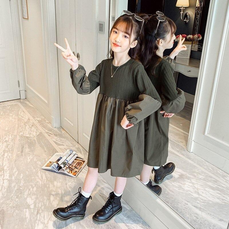 ワンピース ガーリー 切り替え パッチワーク 4 14歳 長袖 韓国 子供服 女の子 Ch チェリッシュストア 通販 Yahoo ショッピング