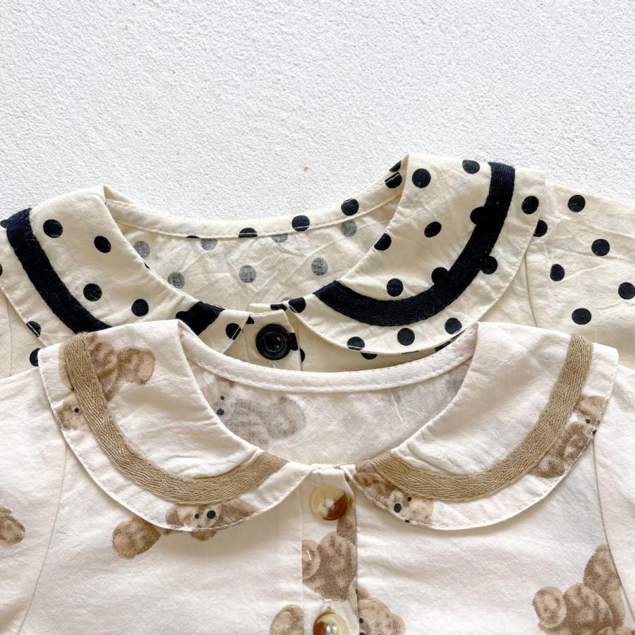 手数料安い ロンパース ドット 水玉 可愛いクマ 韓国 子供服 ベビー服 交換無料 Turningheadskennel Com