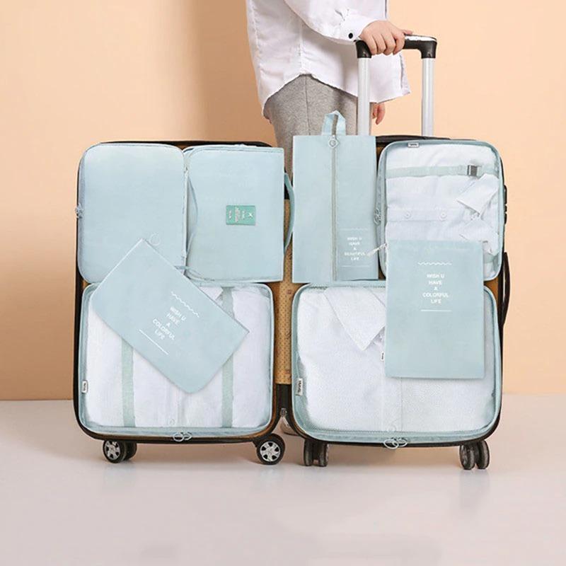 【在庫有】 トラベルポーチ 旅行ケース オーガナイザー パッキング 衣類 収納袋 8個 トラベルポーチ
