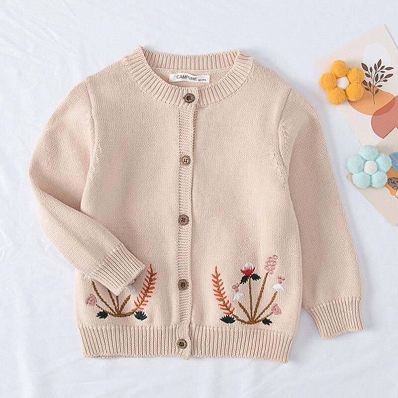 カーディガン ラウンドネック 花刺繍 コットン 90 130センチ 韓国 子供服 カーディガン サイズ 4t Ilgaimportadora Com