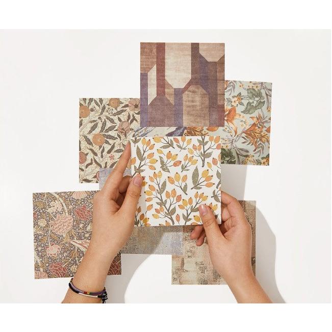 J090 レトロ壁紙風 背景紙素材 ジャンクジャーナル素材 全6種セット 