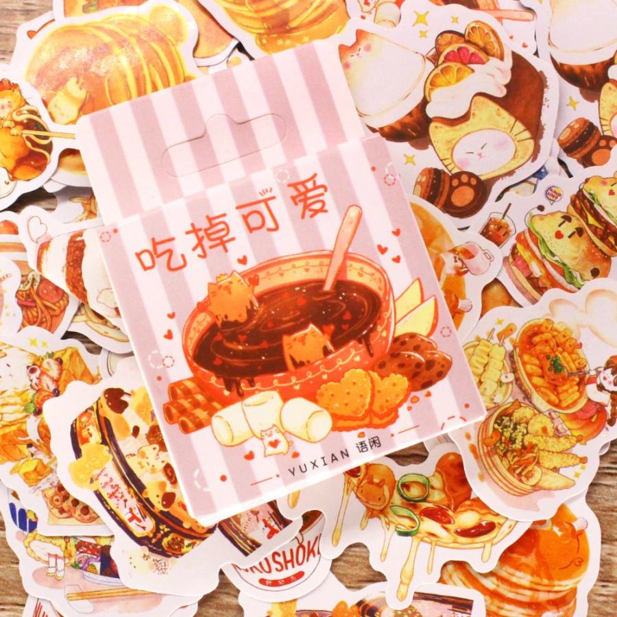 S368j 可愛い食べ物屋 箱入り フレークシール 50枚入り S368j Cherish365 通販 Yahoo ショッピング