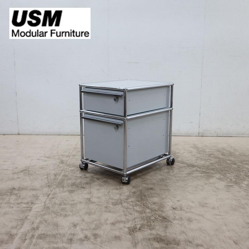 USM ハラー システム 2段 ロールボーイ デスク ワゴン　グレー USM Haller System USMハラーシステム ロールボーイ ワゴン/ドロワー 2