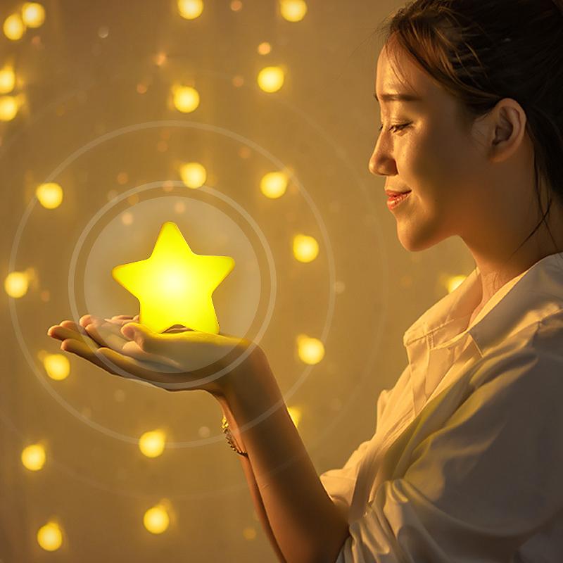 新品【電球・リモコン付】星型　照明 星型 LED 常夜灯 ブルー リモコン付き常夜灯 ランプ LEDナイトライト