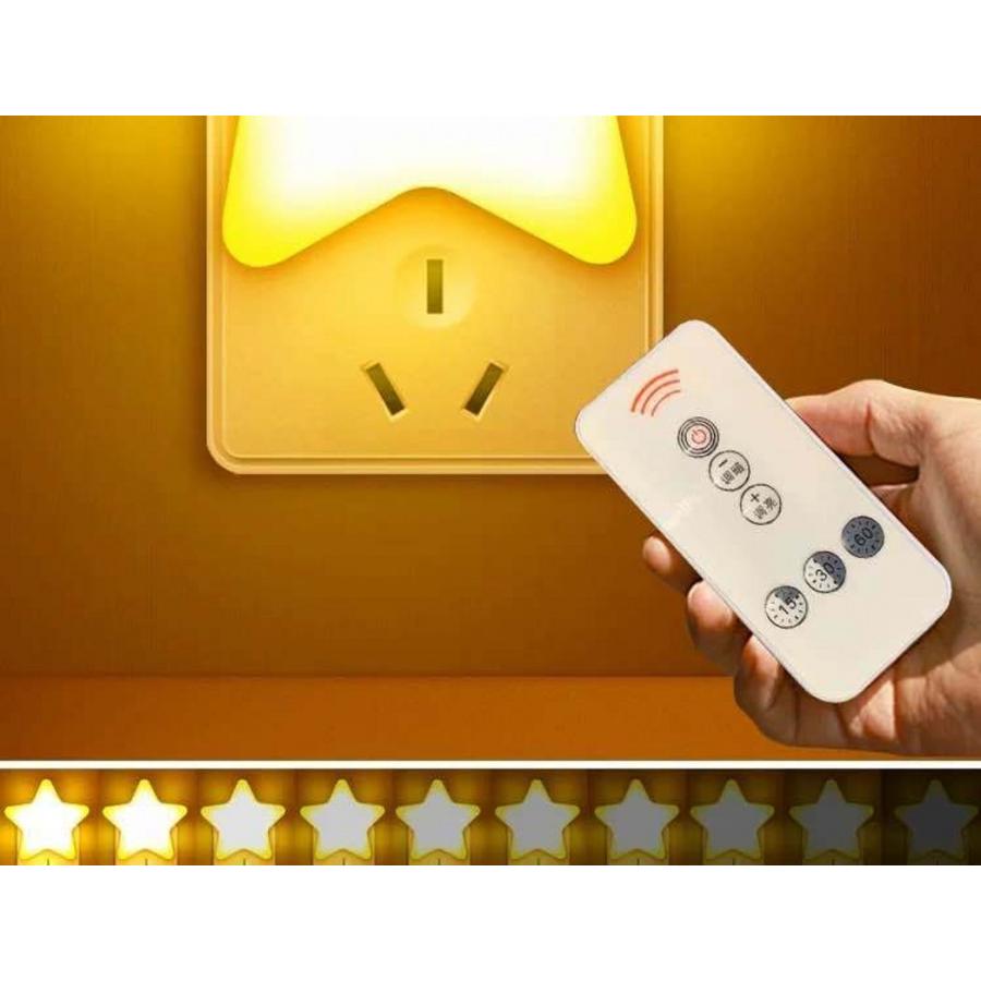 星型 LED常夜灯 黄色 リモコン付き常夜灯 ランプ LEDナイトライト STAR