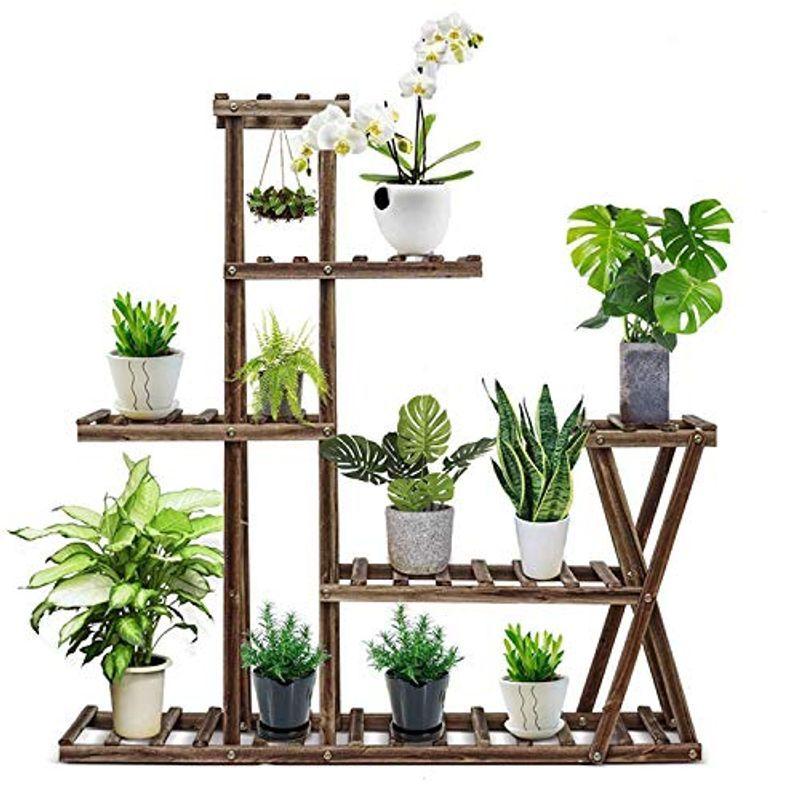 限定特価 Uyoyous フラワースタンド 木製 ガーデンラック 棚 5段 花台 フラワーラック 花棚 園芸 ラック 鉢置きスタンド 鉢植え 盆栽棚