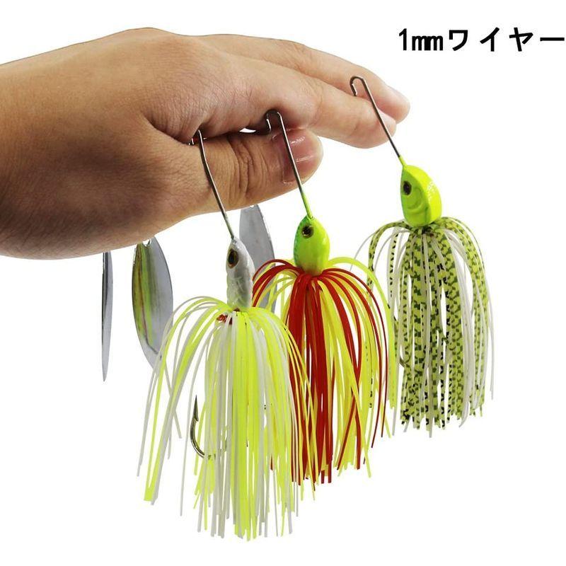 上等な スピナーベイトセット バス釣り スピナーベイト ルアーセット バス シーバス狙いに 1mmワイヤー 40 50束のスカート付 6色 6本セッ Commerces Boutique