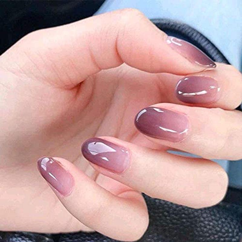 Liarty 24pcs 夢幻 粉紫 グラデーション ネイルチップ ショート 人気 夏 つけ爪 優雅ネイル かわいい 花嫁ネイル チェリー21 通販 Yahoo ショッピング