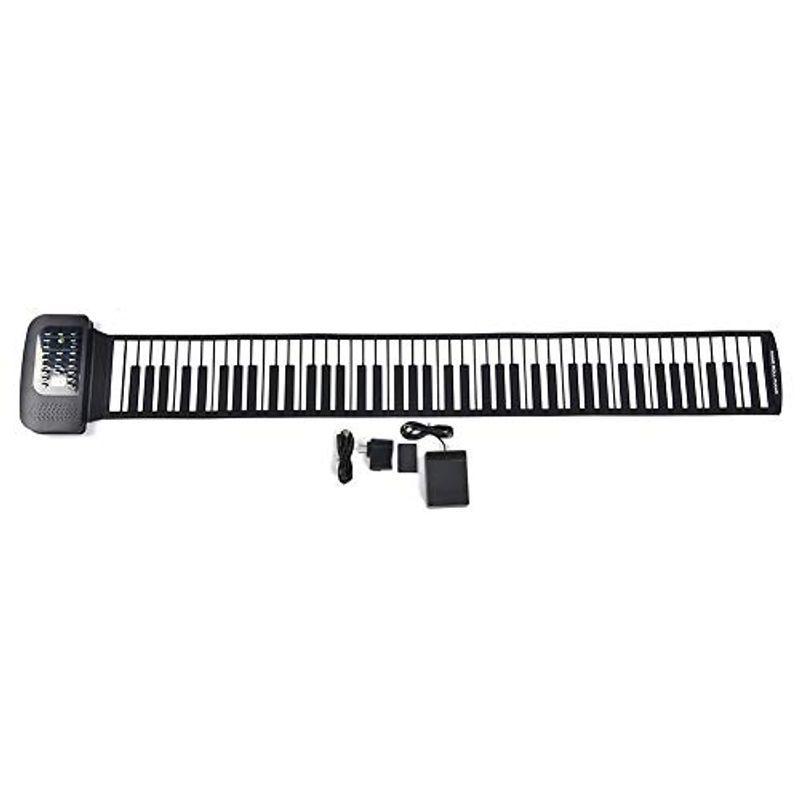 折り畳み式電子ピアノ、88キーロールアップピアノポータブルMIDI電子ピアノソフトシリコンキーボード100-240V USプラグ