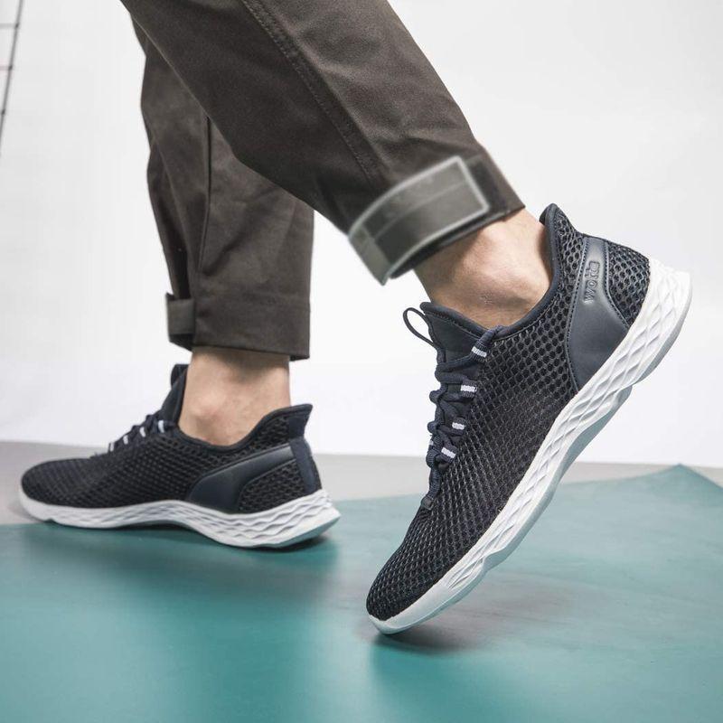 名入れ無料 Needbo ウォーキングシューズ 蒸れない メンズ 室内シューズ 静音 スニーカー スリッポン 軽量 速乾 メッシュシューズ カジュア Supplystudies Com