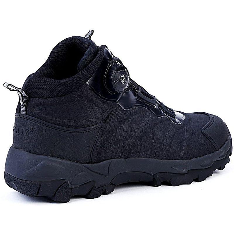 最安値挑戦 Brave Star メンズ アウトドア ダイヤル式 トレッキングシューズ コンバットブーツ ブラック 紐いらずのリール機能付き 軽量 エアーホース リール Www We Job Com