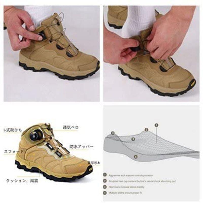最安値挑戦 Brave Star メンズ アウトドア ダイヤル式 トレッキングシューズ コンバットブーツ ブラック 紐いらずのリール機能付き 軽量 エアーホース リール Www We Job Com