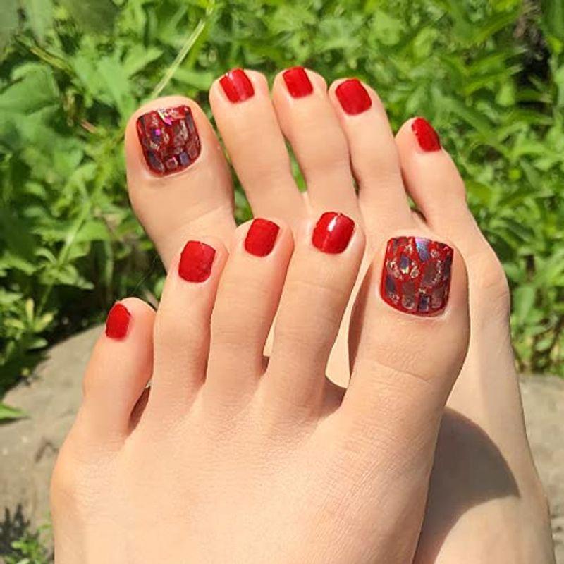 Gelato Factory ジェラートファクトリーフットネイルシールディープレッドグレース 貼るだけマニキュア ジェルネイル ネイ チェリー21 通販 Yahoo ショッピング