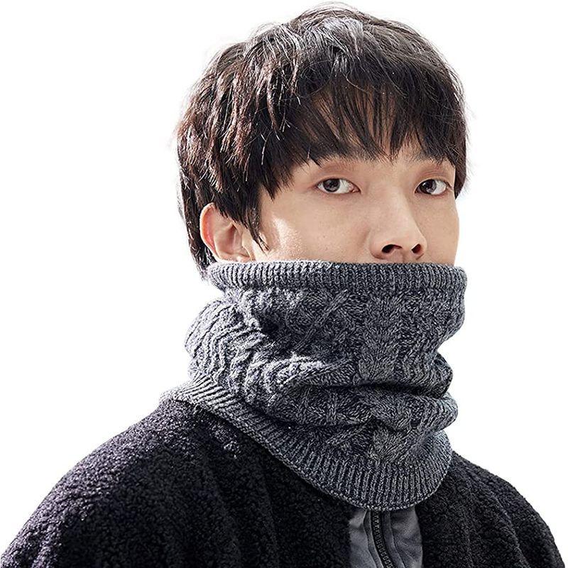 人気満点 財布 帽子 ファッション小物 ネックウォーマー ネックガード メンズ 冬 爆暖級 独創のケーブル編み 改良調整コード付き 二重構造 肉厚 防寒防風 首巻き 厚手 伸縮良い