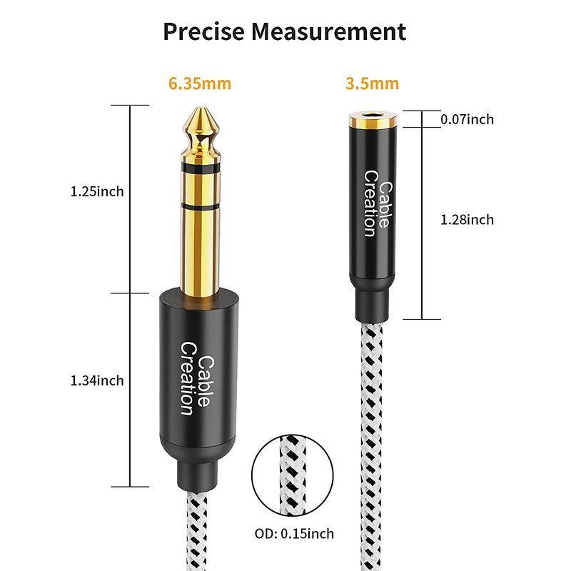 6.35mm 3.5mm 変換 6.35mm TRSオス 3.5mm メス 3m