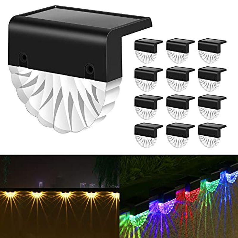 ソーラーデッキライト屋外照明裏庭の装飾屋外ステップライトパティオ階段用ポストフェンスライト庭庭の通路 チェリー21のソーラーデッキライト 屋外照明裏庭の装飾屋外ステップライトパティオ階段用ポストフェンスライト庭庭の通路 マルチカラー ウォームホワイト 1