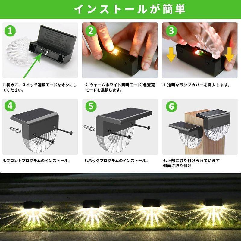 ソーラーデッキライト屋外照明裏庭の装飾屋外ステップライトパティオ階段用ポストフェンスライト庭庭の通路 チェリー21のソーラーデッキライト 屋外照明裏庭の装飾屋外ステップライトパティオ階段用ポストフェンスライト庭庭の通路 マルチカラー ウォームホワイト 1