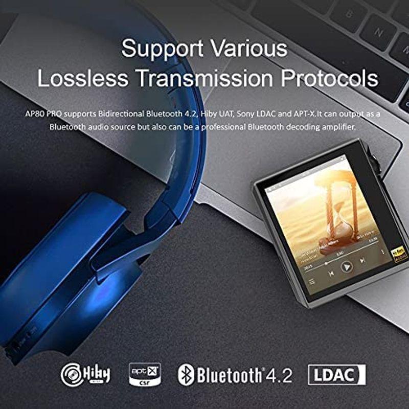 Bluetooth付きHIDIZSAP80 PRO MP3プレーヤー、LDAC/aptX/FLAC/Hi-Resオーディオ/FMラジオ付き PRO MP3プレーヤー LDAC/aptX/FLAC/Hi Resオーディオ/FMラジオ付き