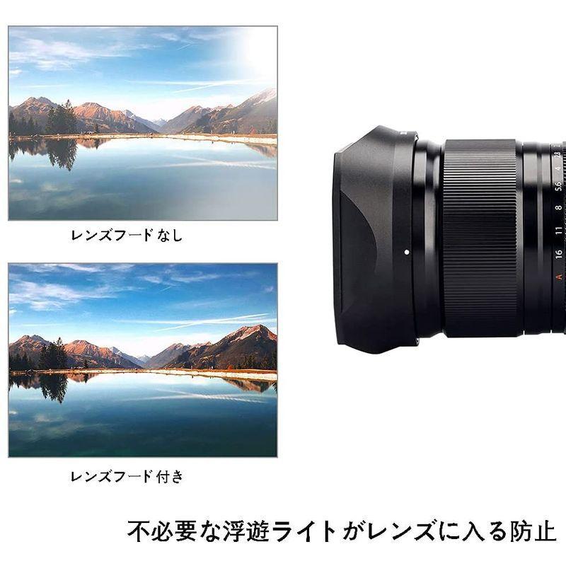 JJC LH-XF18 メタル 正方形 レンズフード + フードキャップ Fujifilm 