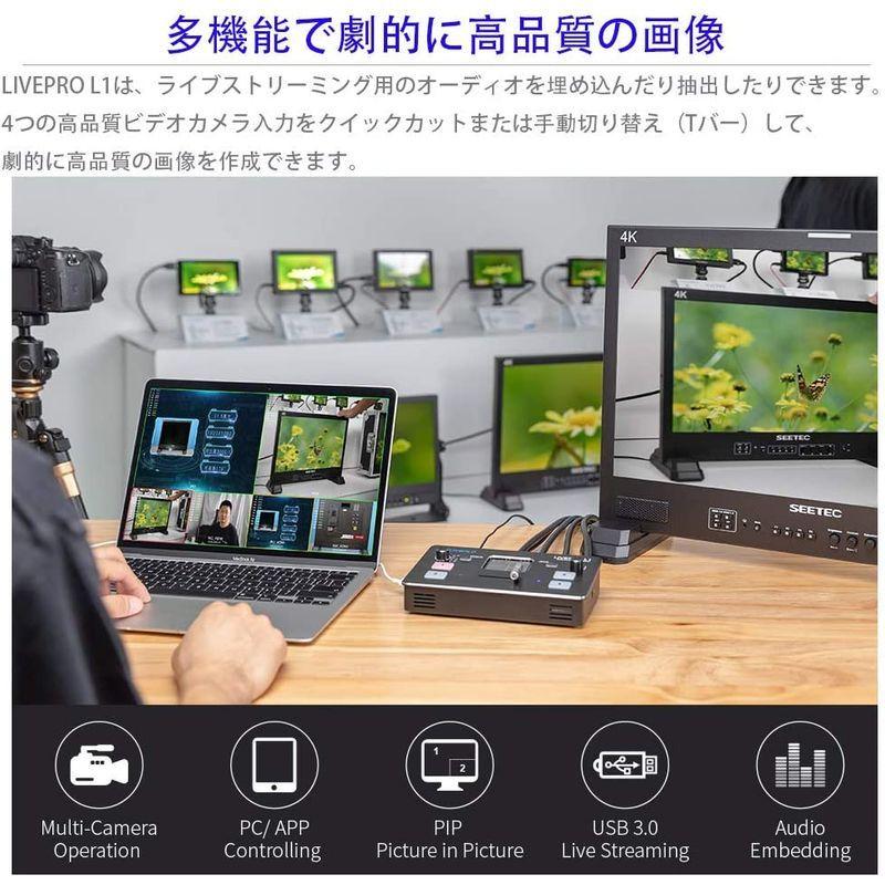 Feelworld LIVEPRO L1 V1 HD4チャンネルライブプロダクションビデオスイッチャー4xHDMI入力 USB3.0インター LIVEPRO L1 V1 HD4チャンネルライブプロダクションビデオスイッチャー4xHDMI入力 USB3 0インター Picture