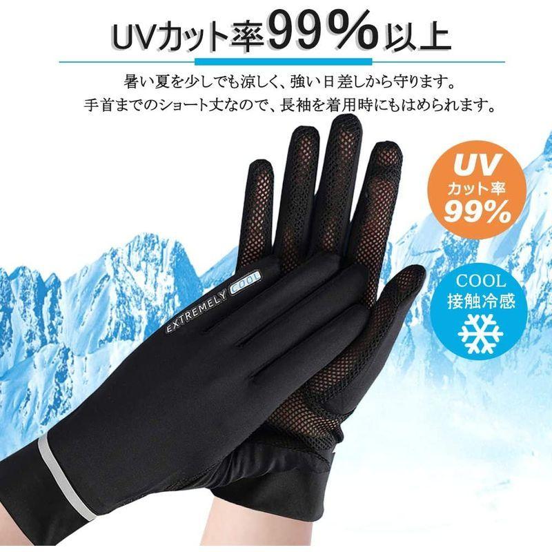 冷感手袋 UV手袋 夏用 サイクルグローブ 日焼け対策 UVカット 5