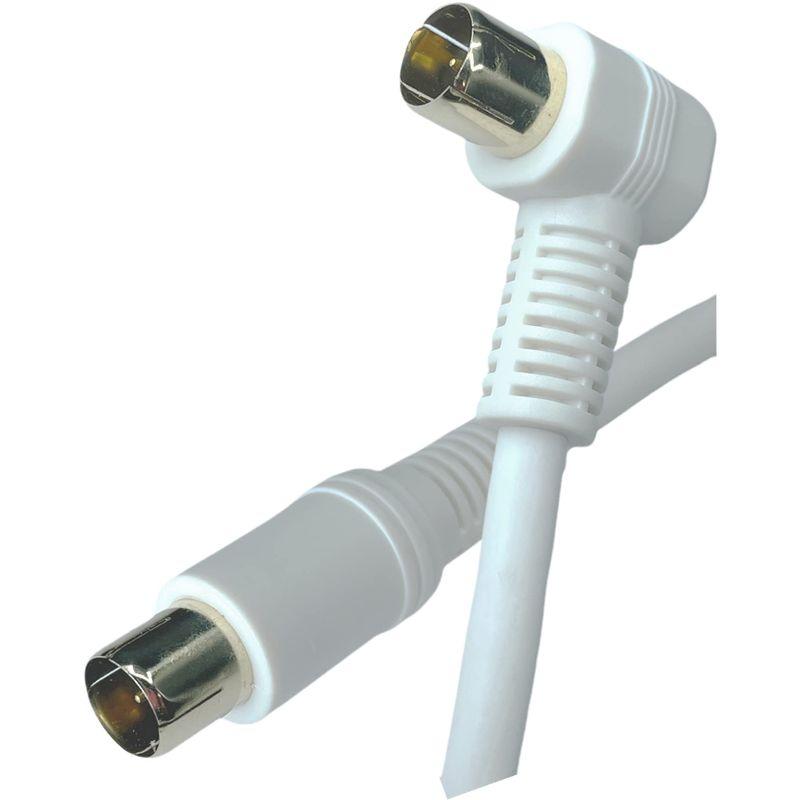 テレビアンテナケーブル 10m 簡単接続クイック式片側L字型プラグ F型4C同軸 2K4K8K放送(3224MHz) 地デジ・BS/CS C