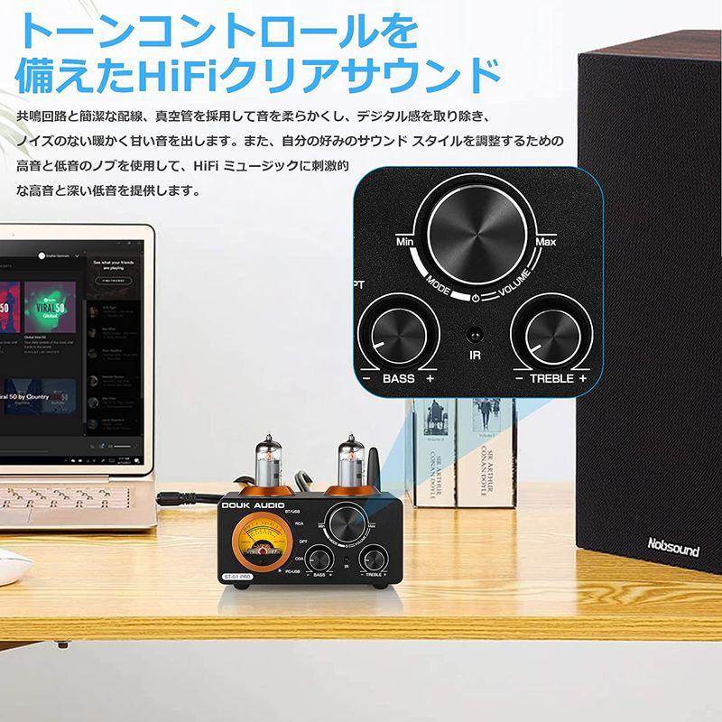 Douk Audio ST-01 PRO Bluetooth 5.0 パワーアンプ 6K4 真空管 アンプ 100W*2 USB DAC C Bluetooth USB DAC Audio ST PRO パワーアンプ 6K4 真空管 アンプ 100W*2 テレビ