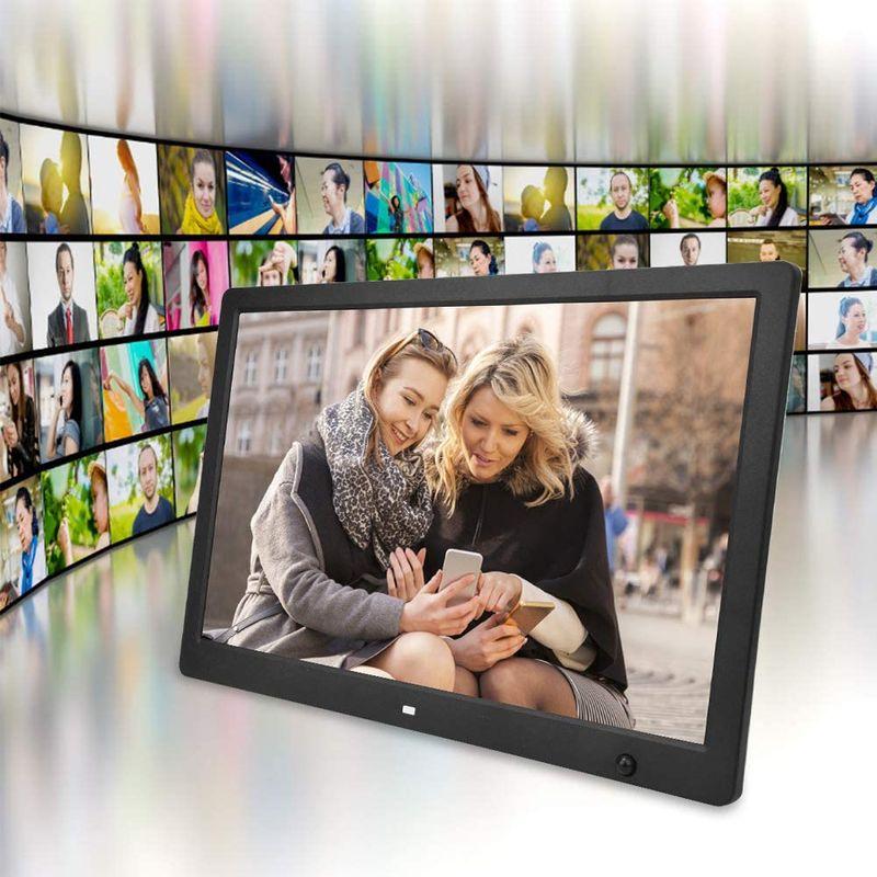 電子デジタルフォトフレーム 15.4インチ写真フレーム モーション検出センサー 1280 800解像度 ビデオ再生 画像再生 アラームク