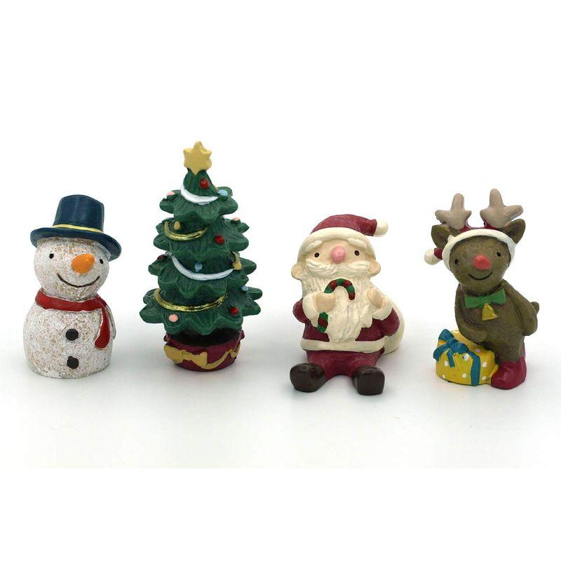 クリスマス 置物 ４種類 セット サンタ トナカイ 雪だるま ツリー