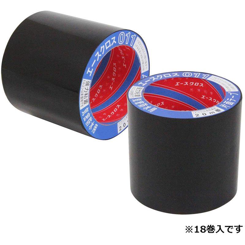 光洋化学　気密防水テープ　エースクロス　片面テープ　100mm×20m　011　黒　アクリル系強力粘着　18巻セット