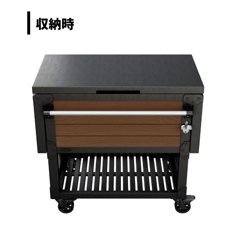 KETER ケター ラスティック クーラーカート 85L パーティー 大型クーラー BBQ キャスター付き 4101425528チェリー