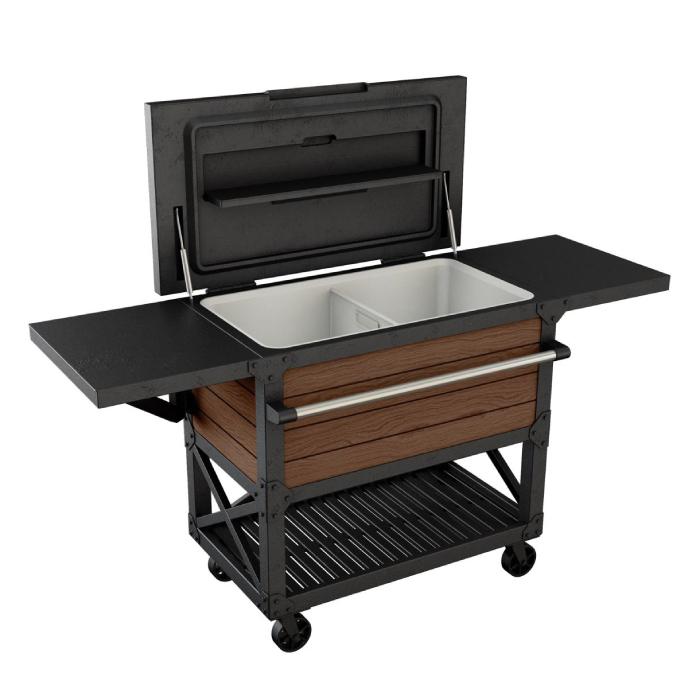 KETER ケター ラスティック クーラーカート 85L パーティー 大型クーラー BBQ キャスター付き 4101425528チェリー