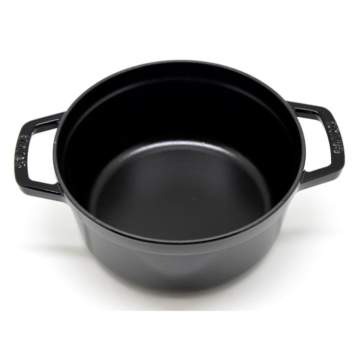 Staub（ストウブ） ラウンドココット 【22cm】ブラック 両手鍋 鍋 IH