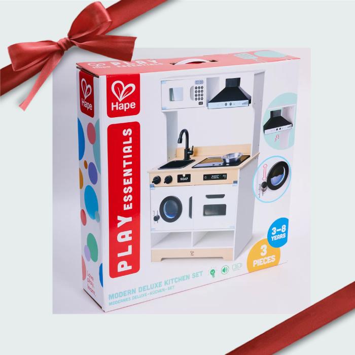 Hape（ハペ） おままごとキッチン 木製キッチン 付属品付き フライパン