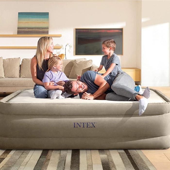 INTEX エアーベッド ポンプ付き クイーンサイズ ベッド キャンプ 来客