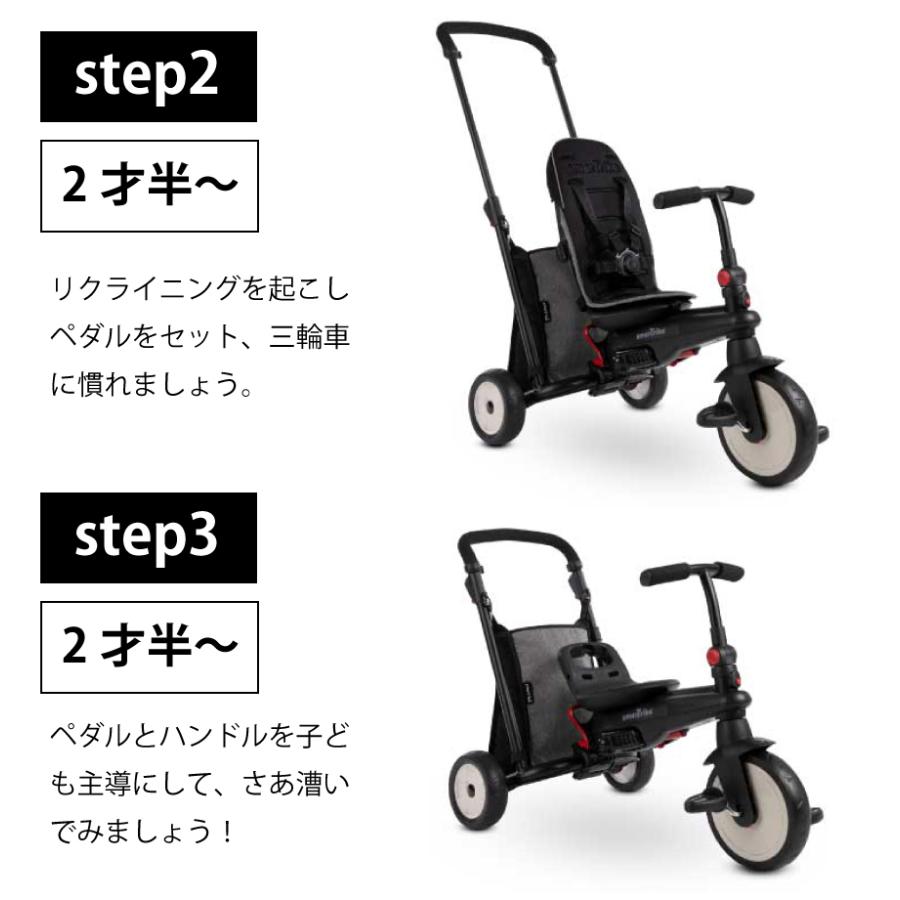 STR3 グレー三輪車 赤 青 1歳 三輪車超コンパクト 折りたたみ 使える スマートトライクSTR3 スマート かじとり おしゃれ smarttrike  子供 かじ…｜cherrybell｜04