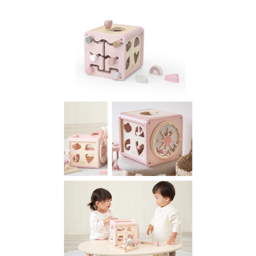 知育ボックス 木製 おもちゃ知育玩具 アクティビティキューブ 1才誕生