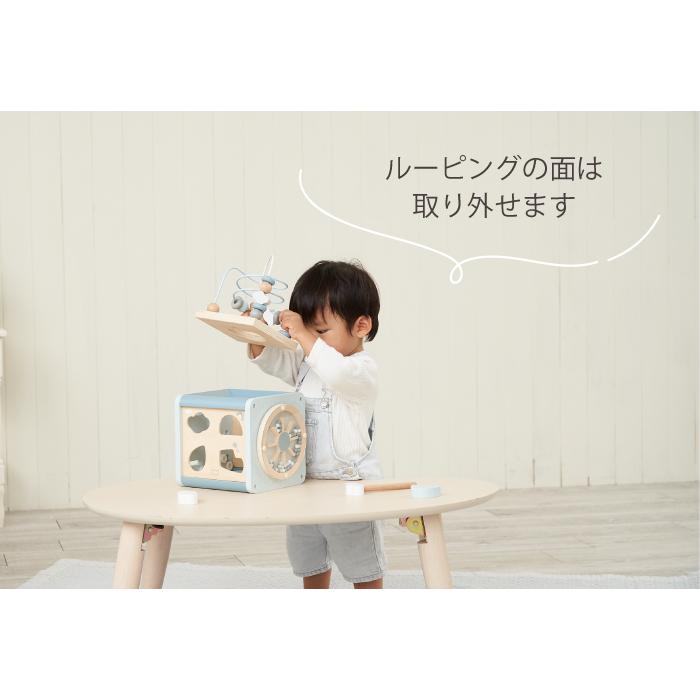 知育ボックス 木製 おもちゃ知育玩具 アクティビティキューブ 1才誕生