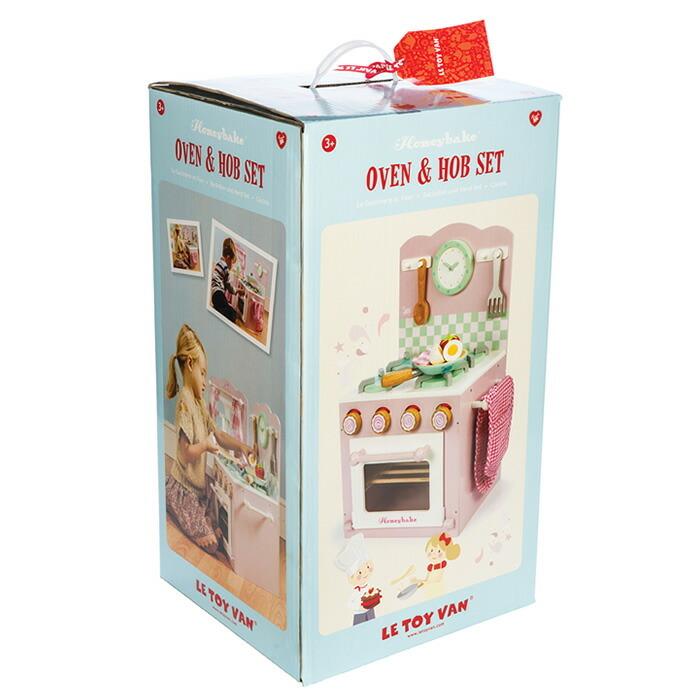 イギリス 木製\u0026ペイントキッチン レトイバン オーブンコンロセット Le Toy Van oven\u0026hob set 小物付ミニキッチン おままごと ままごと LETOYVANの画像