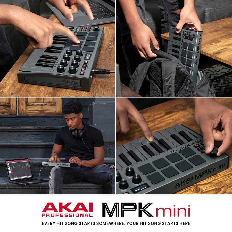 Akai Professional MIDIキーボードコントローラー ミニ25鍵USB ベロシティ対応8ドラムパッド 音楽制作ソフト MPK mini｜cherrype｜06