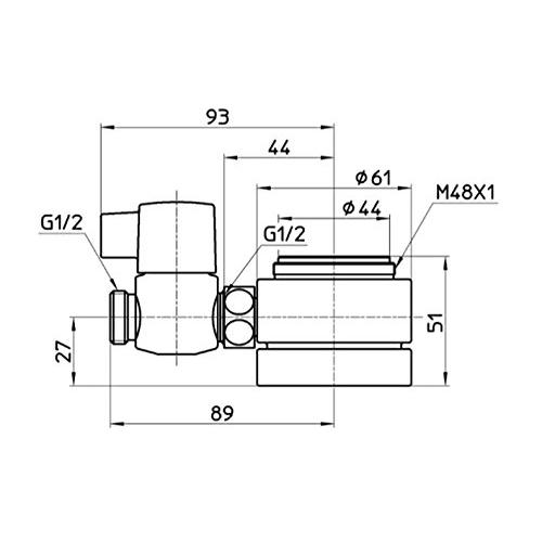 SANEI　シングル混合栓用分岐アダプター　INAX用　湯水分岐　分岐口回転式　B98-2B