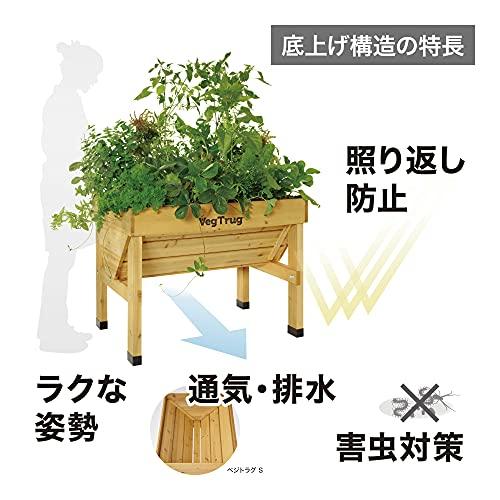 タカショー プランター ホームベジトラグ ウォールハガー S ナチュラル【VGT-WH01F】 鉢 植木鉢 木製 野菜 花｜cherrype｜06