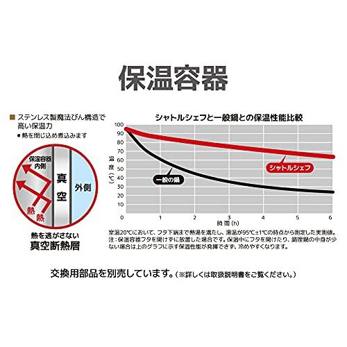 サーモス 真空保温調理器 シャトルシェフ 2.8L (3~5人用) レッド 調理鍋ふっ素コーティング加工 KBJ-3001 R｜cherrype｜06