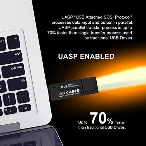 セール30％OFF ARKAINE USBメモリ 500GB USB 3.2 Gen2 UASP SuperSpeed+， 超高速 USBメモリー 最大読出速度600MB