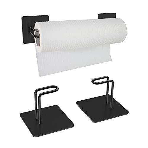 キッチンペーパーホルダー マグネット キッチン 壁掛け ステンレス ペーパータオルホルダー ペーパーホルダー (Black) s