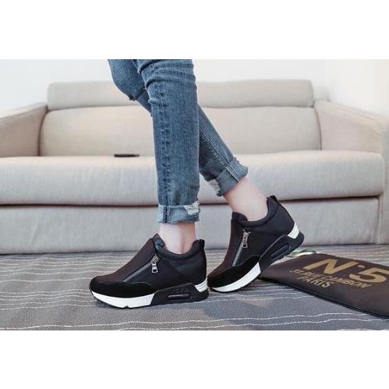 厚底 スニーカー レディース シューズ ハイカット ファスナー インヒール 黒 白 赤 歩きやすい ジッパー 靴22 5 26cm Cherryredtbk41 チェリーレッド 通販 Yahoo ショッピング